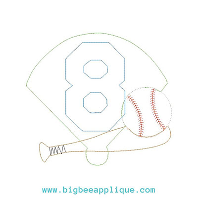 baseball applique 8